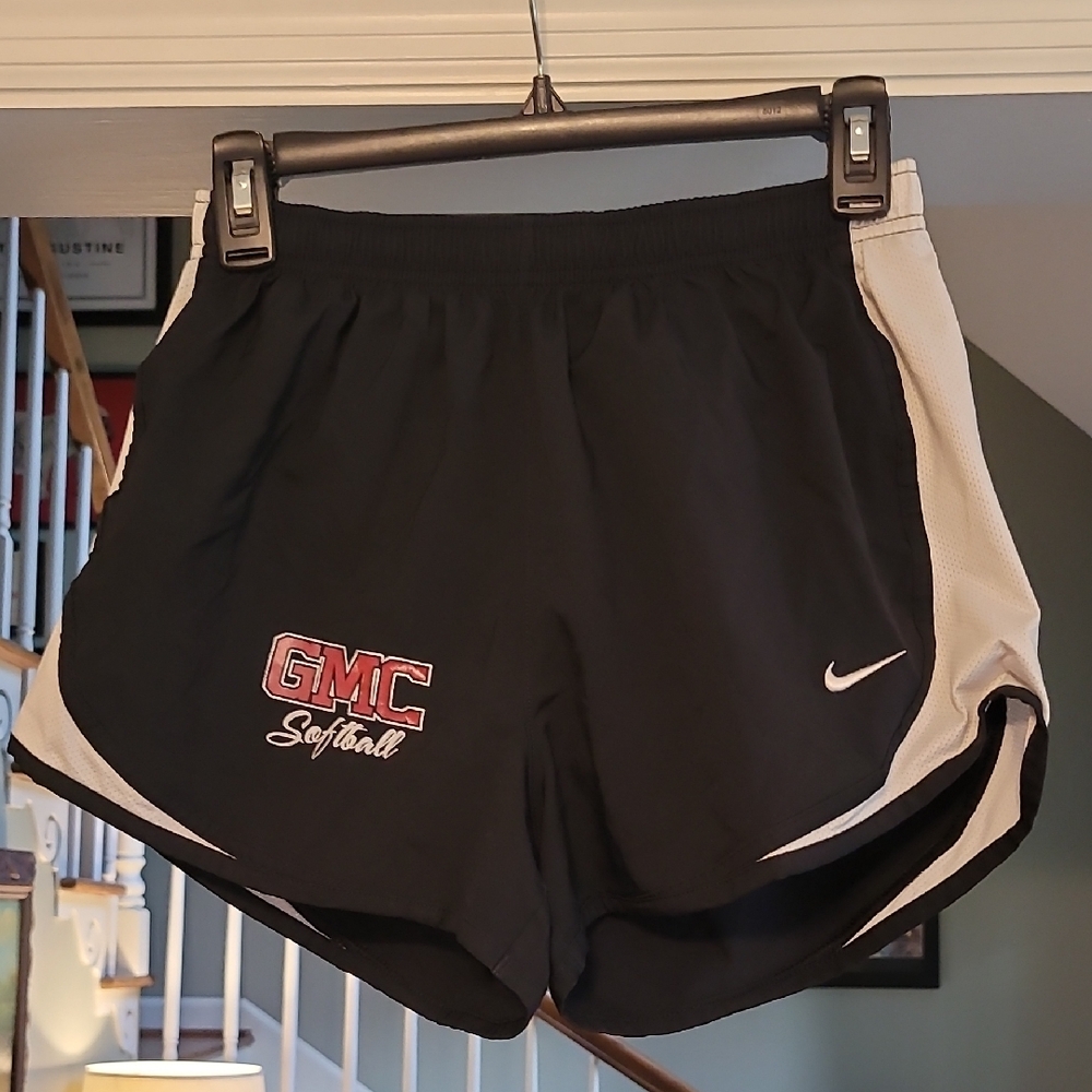 Nike Women's Black and White Athletic Shorts